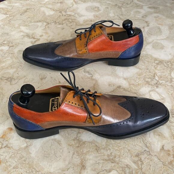 Melvin & Hamilton Jeff 14 Handcrafted Multi Colour Leather Derby Dress Shoes - Picture 6 of 16